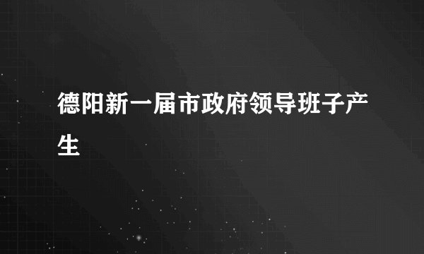 德阳新一届市政府领导班子产生