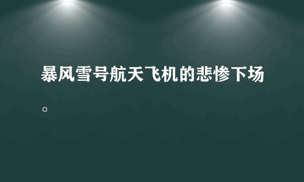 暴风雪号航天飞机的悲惨下场。