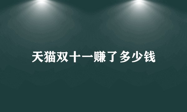天猫双十一赚了多少钱