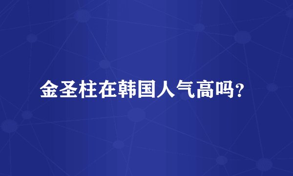 金圣柱在韩国人气高吗？