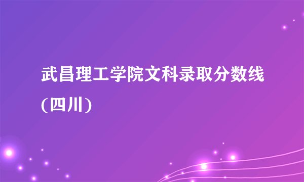 武昌理工学院文科录取分数线(四川)