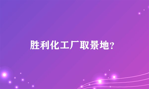 胜利化工厂取景地？