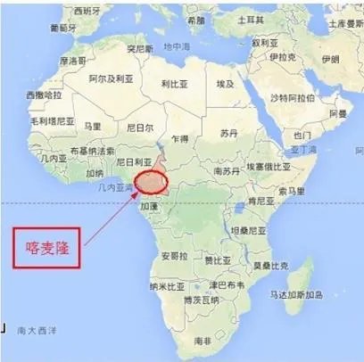 喀麦隆在世界地图上哪个位置？