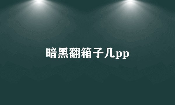 暗黑翻箱子几pp