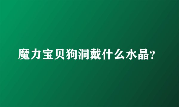 魔力宝贝狗洞戴什么水晶？