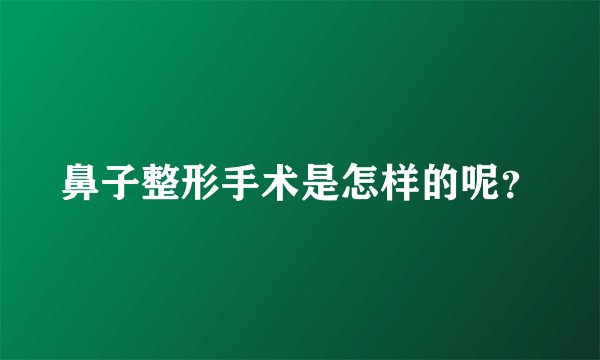 鼻子整形手术是怎样的呢？
