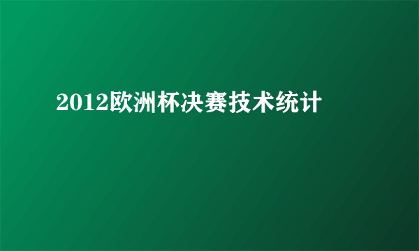 2012欧洲杯决赛技术统计