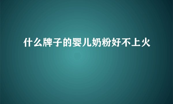 什么牌子的婴儿奶粉好不上火