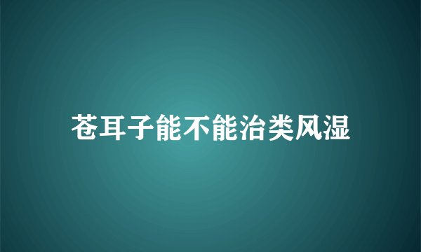 苍耳子能不能治类风湿