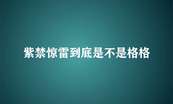 紫禁惊雷到底是不是格格