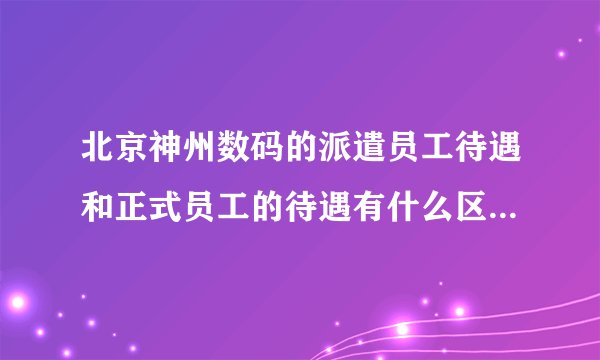 北京神州数码的派遣员工待遇和正式员工的待遇有什么区别吗？会有年终奖金吗？