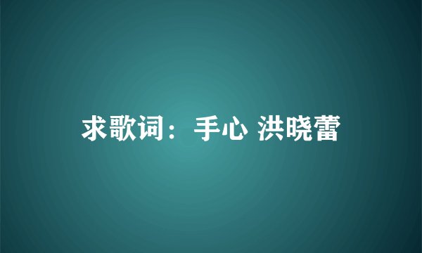 求歌词：手心 洪晓蕾