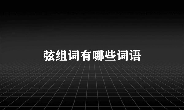 弦组词有哪些词语