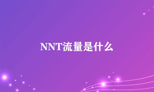 NNT流量是什么