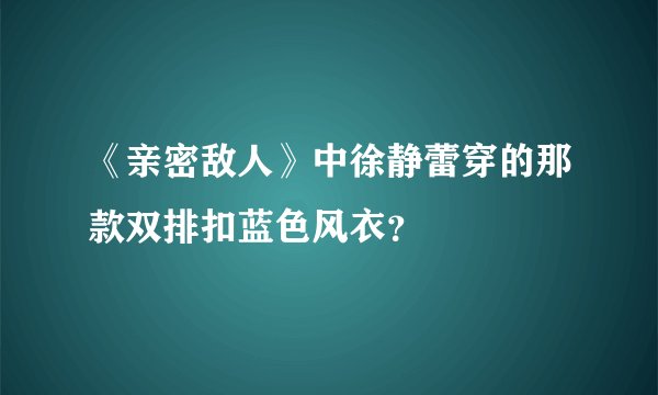 《亲密敌人》中徐静蕾穿的那款双排扣蓝色风衣？
