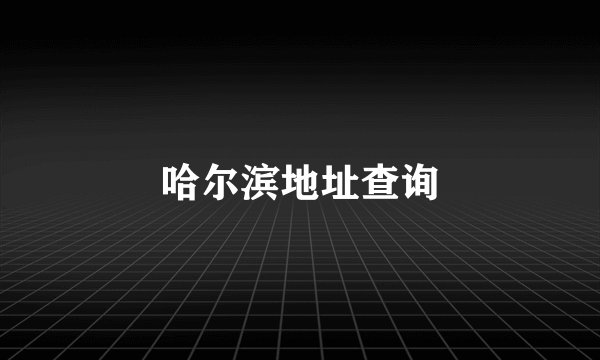 哈尔滨地址查询