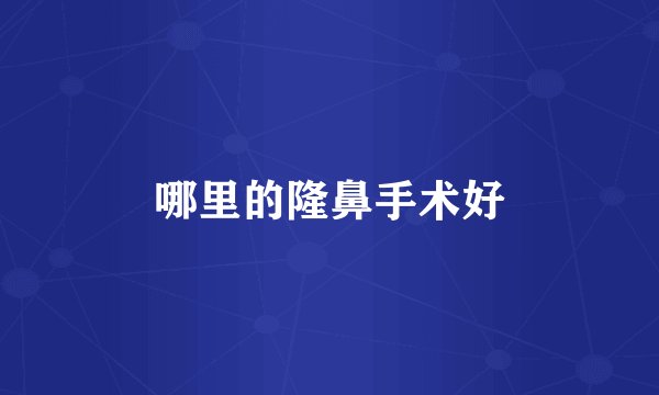 哪里的隆鼻手术好