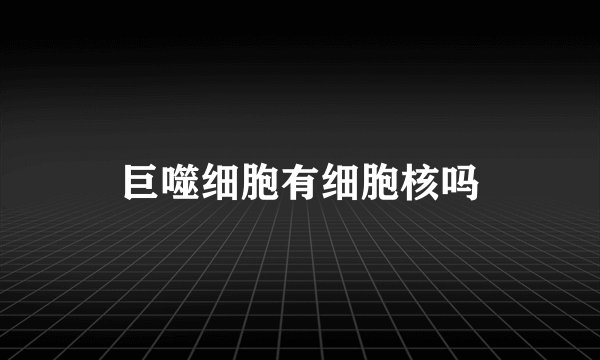 巨噬细胞有细胞核吗