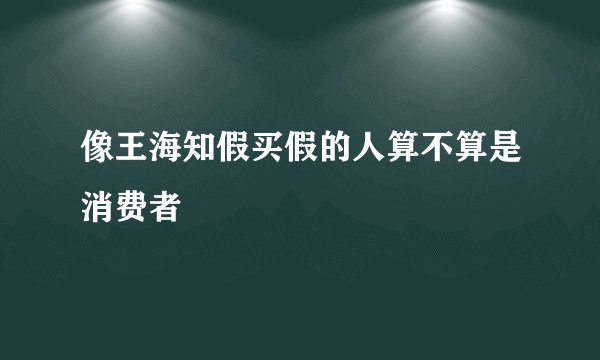 像王海知假买假的人算不算是消费者