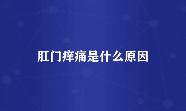 肛门痒痛是什么原因