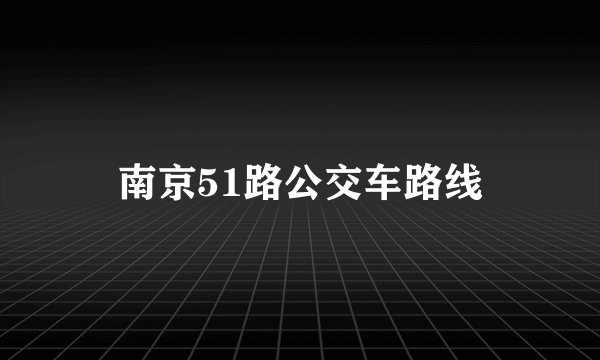 南京51路公交车路线