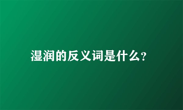 湿润的反义词是什么？