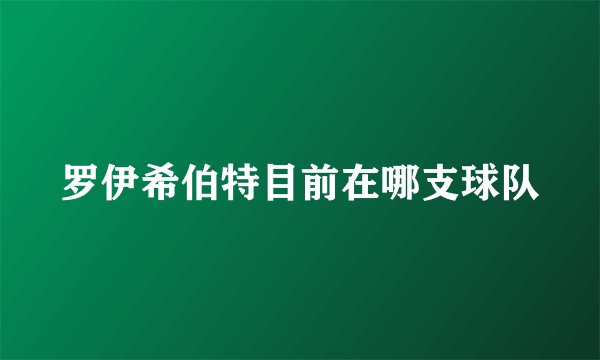 罗伊希伯特目前在哪支球队