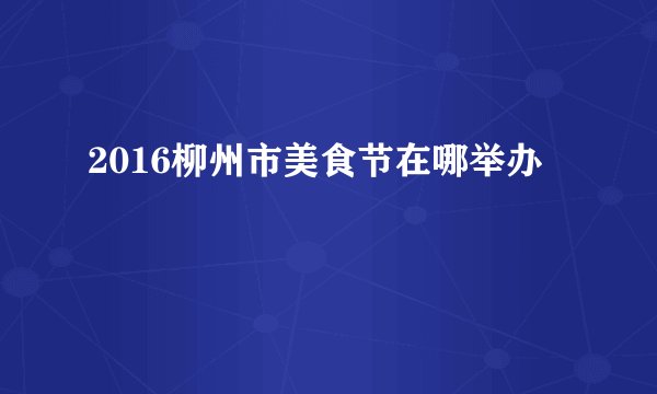 2016柳州市美食节在哪举办