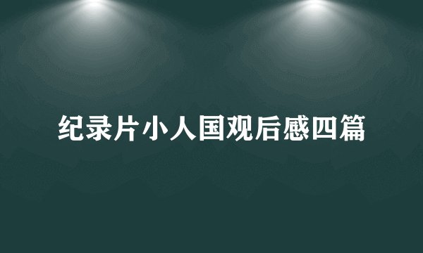 纪录片小人国观后感四篇
