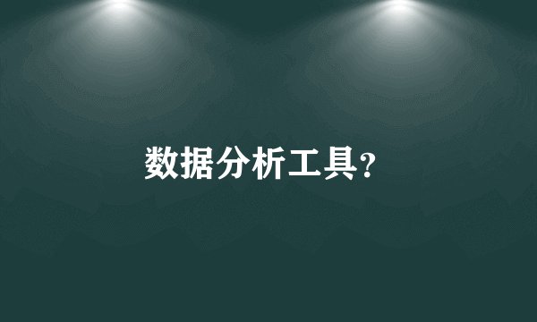 数据分析工具？
