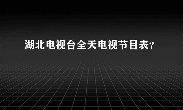 湖北电视台全天电视节目表？