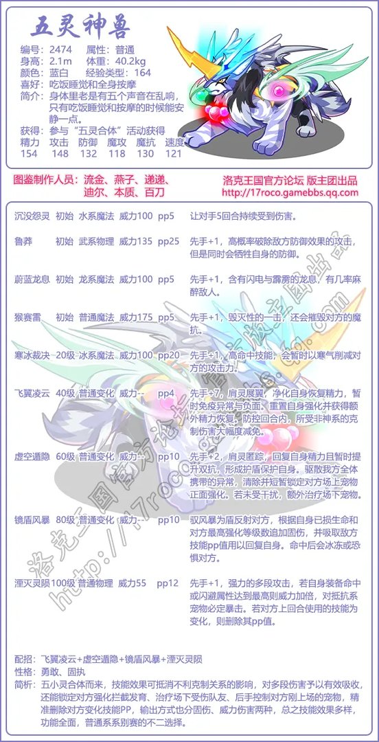 《洛克王国》五灵神兽技能表图鉴