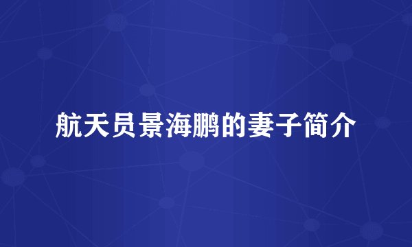 航天员景海鹏的妻子简介