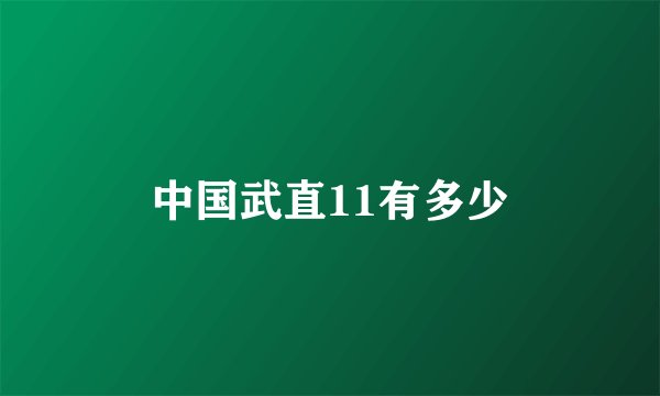 中国武直11有多少