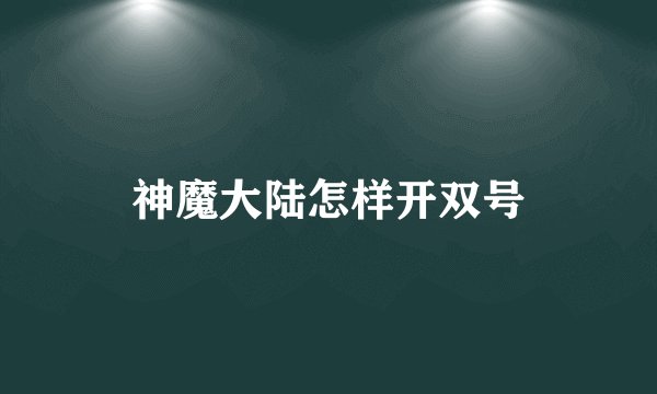 神魔大陆怎样开双号