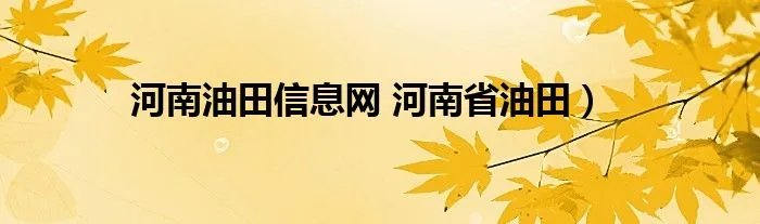河南油田信息网 河南省油田）