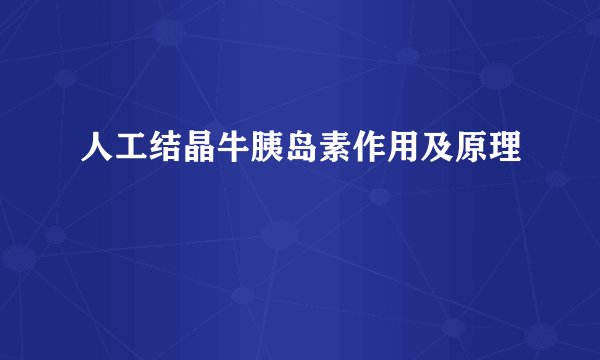 人工结晶牛胰岛素作用及原理