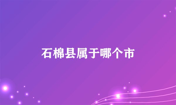 石棉县属于哪个市