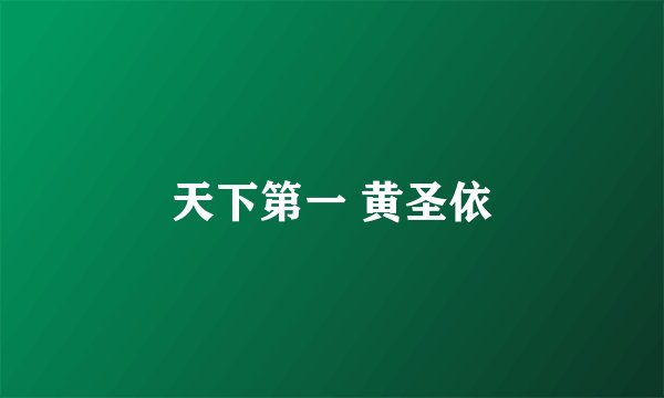天下第一 黄圣依