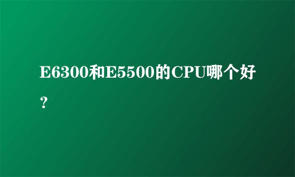 E6300和E5500的CPU哪个好?