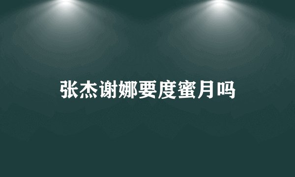 张杰谢娜要度蜜月吗