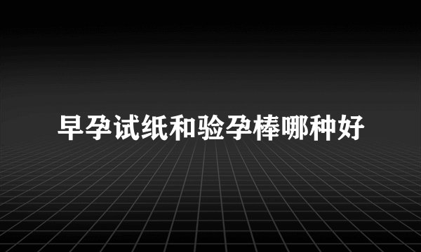 早孕试纸和验孕棒哪种好