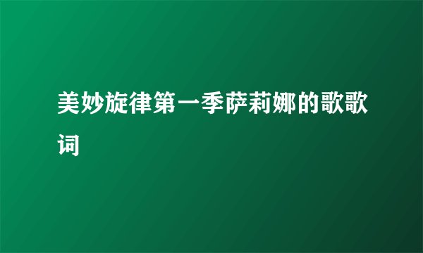 美妙旋律第一季萨莉娜的歌歌词