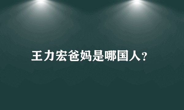 王力宏爸妈是哪国人？