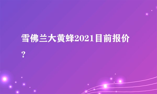雪佛兰大黄蜂2021目前报价?