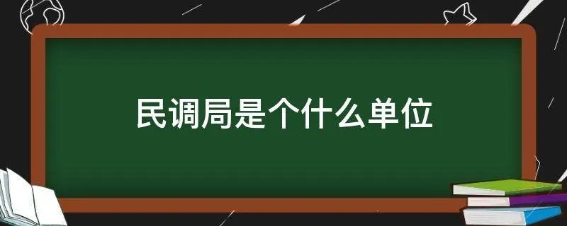 民调局是个什么单位