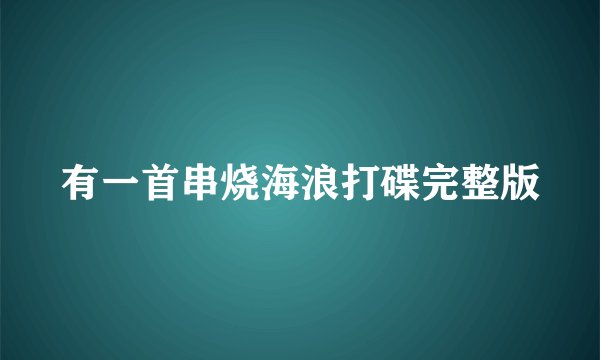 有一首串烧海浪打碟完整版