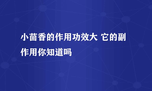 小茴香的作用功效大 它的副作用你知道吗