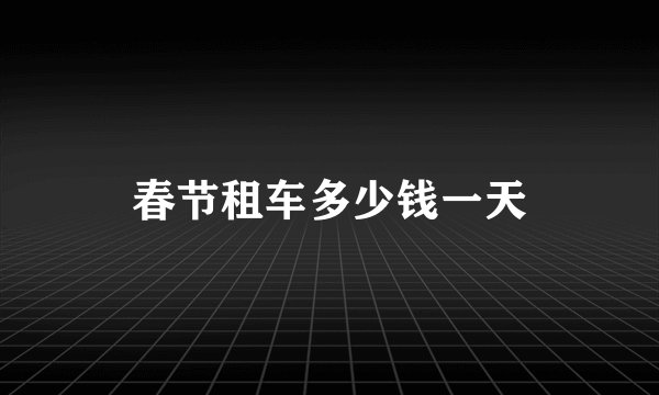 春节租车多少钱一天