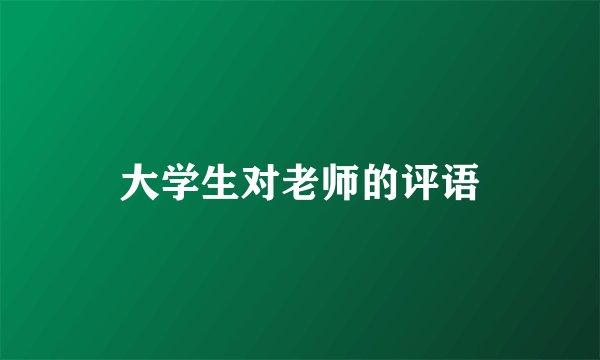 大学生对老师的评语